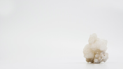 White crystal with a white background