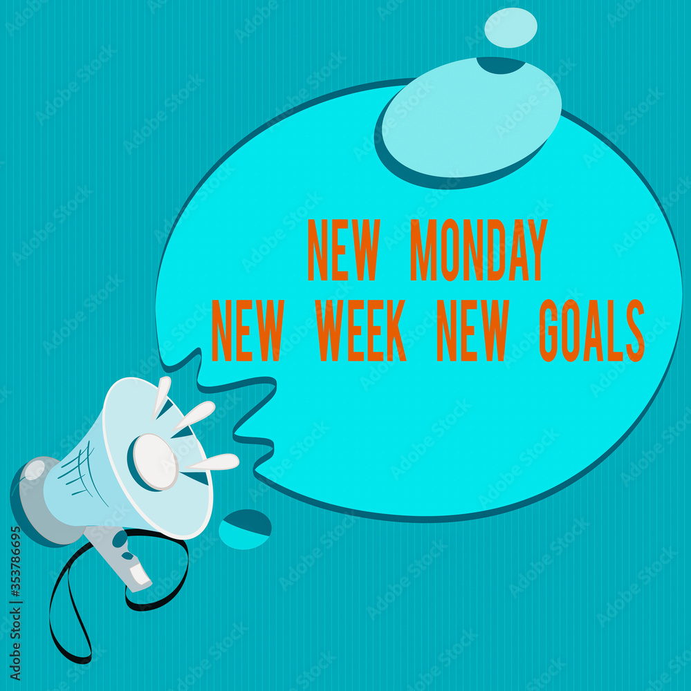 Poster text sign showing new monday new week new goals. business photo showcasing showcasing next week reso