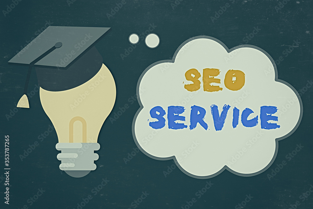 Aufkleber handwriting text seo service. conceptual photo techniques and procedures to increase the website vis