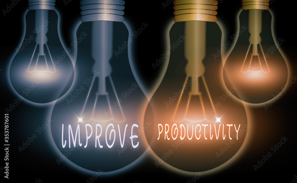 Poster word writing text improve productivity. business photo showcasing to increase the machine and proces