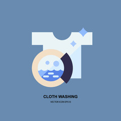 Cloth washing icon, laundry icon