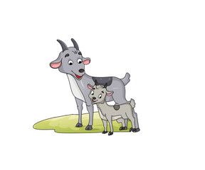 a goat with lamb