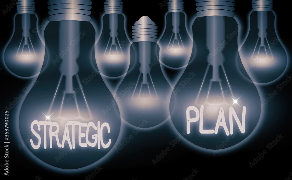 Poster text sign showing strategic plan. business photo text a systematic process of envisioning a desired 