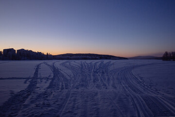 Snowmobile tracks