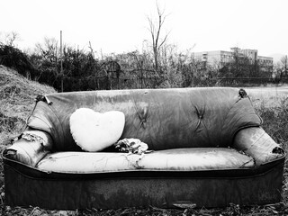 
Abandoned couch in the korean countryside