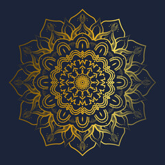 Hand drawing zentangle gold mandala for page decoration cards, book, logos