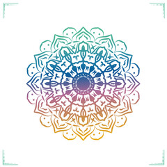 Hand drawing zentangle colorful mandala for page decoration cards, book, logos