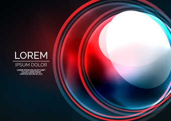 Glowing neon shiny transparent bubbles, glass circles or bio cell concept. Techno futuristic vector abstract background For Wallpaper, Banner, Background, Card, Book Illustration, landing page