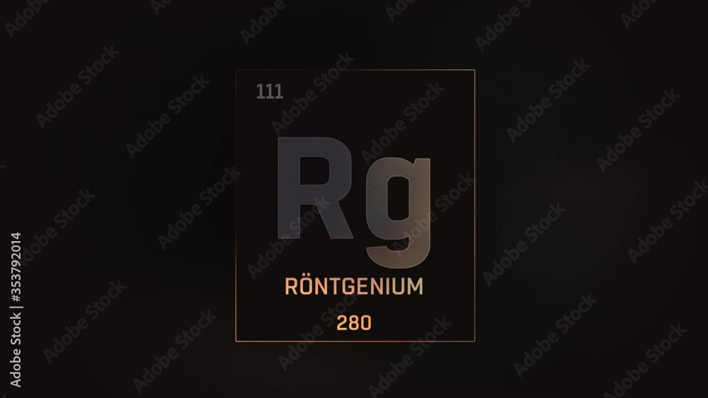 Wall mural roentgenium as element 111 of the periodic table. seamlessly looping 3d animation on grey illuminate - Wall murals