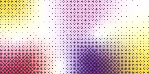 Light trendy multicolor surface design. vector modern geometrical dots abstract background. Dotted monochrome texture template. Halftone style with shapes in gradient