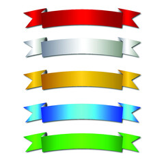 set of banners with ribbons, gift ribbon style vector