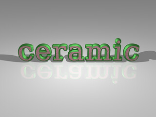 Naklejka premium CERAMIC 3D text illustrated with light perspective and shades, a picture ideal for rich graphical context