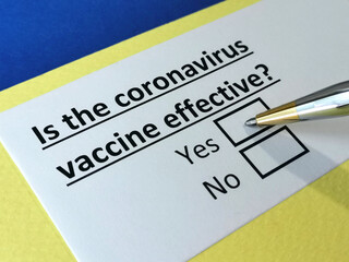 Fototapeta premium One person is answering question about coronavirus vaccine.