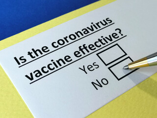 Obraz premium One person is answering question about coronavirus vaccine.