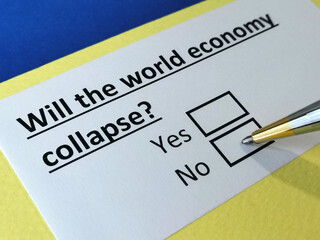Obraz premium One person is answering question about world economy.