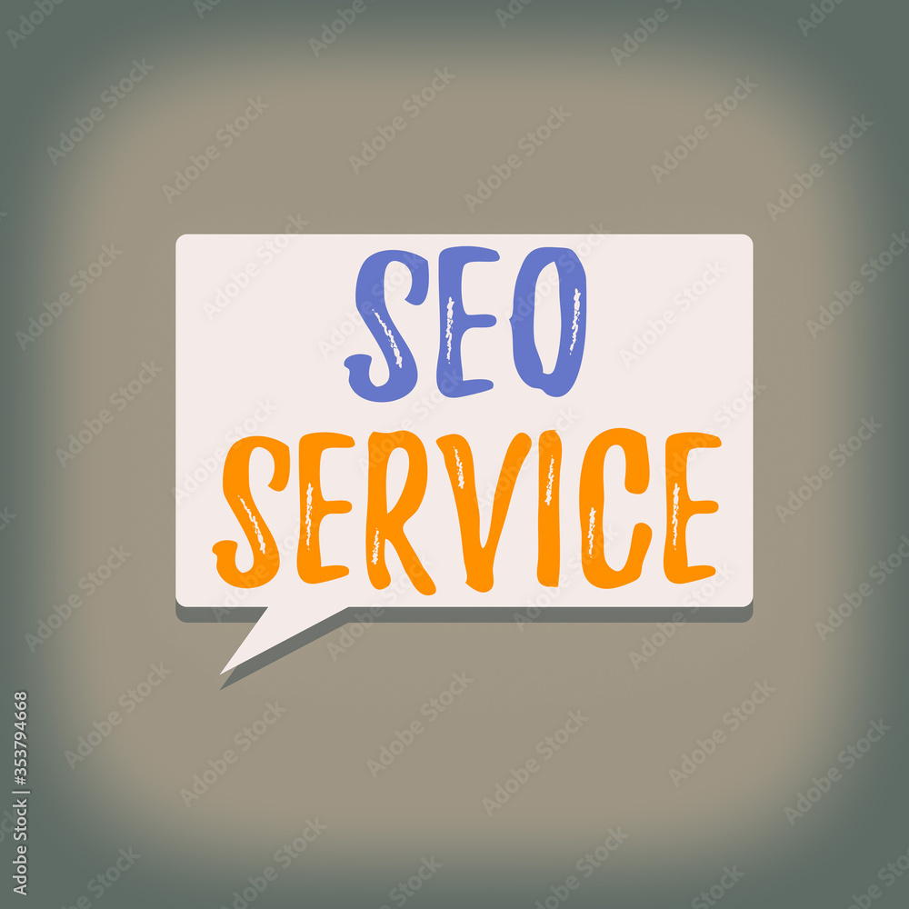 Poster handwriting text seo service. conceptual photo techniques and procedures to increase the website vis