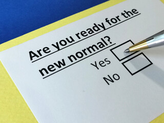 One person is answering question about new normal.