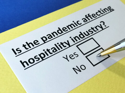 One Person Is Answering Question About Pandemic Effect On Hospitality Industry.