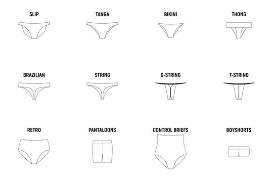 Types of panties for women.