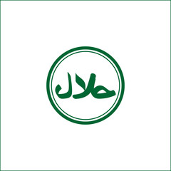 Halal sign design. Halal certificate tag. for Food product, vector Illustration.