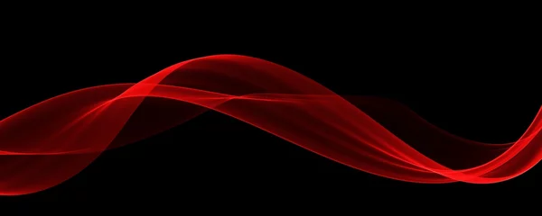 Abwaschbare Fototapete Abstrakte Welle Abstrakte rote Wellenkurve glatt auf moderner Luxustechnologie-Hintergrundillustration des schwarzen Designs.