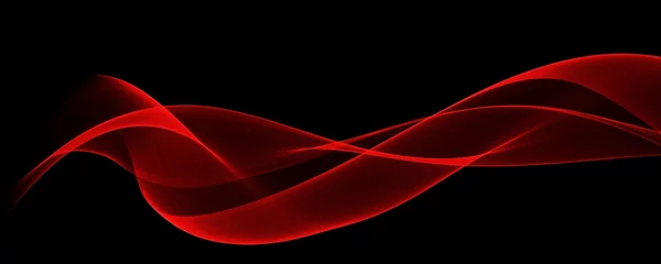 Foto auf Acrylglas Abstrakte Welle Abstrakte rote Wellenkurve glatt auf moderner Luxustechnologie-Hintergrundillustration des schwarzen Designs.