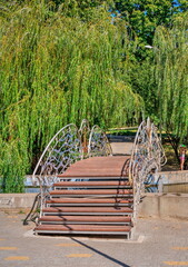Forged bridge in a city park