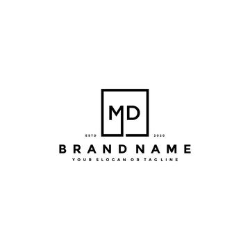 letter MD logo design vector