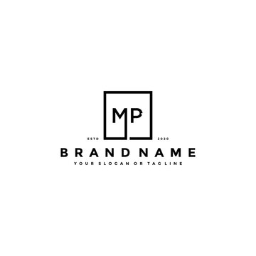letter MP logo design vector