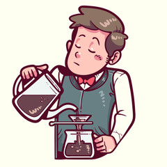 Illustration of a barista