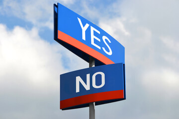 Yes or no street sign