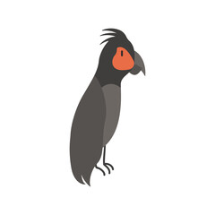 cute black cockatoo animal vector