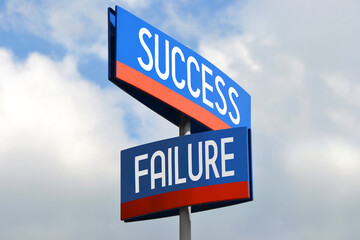 Success and failure street sign