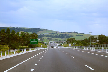 On the Princess Highway A1 to Sydney near Kiama (Australia)