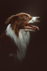 Happy border collie dog. Studio shot.