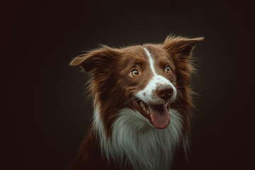 Happy border collie dog. Studio shot.