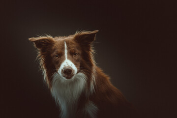 Happy border collie dog. Studio shot.