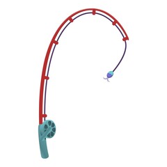 Extreme fishing rod icon. Cartoon of extreme fishing rod vector icon for web design isolated on white background