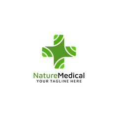 Vector Nature Medical Logo Green Leaf Stock Vector 