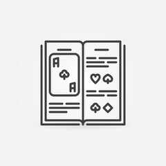 Poker Book concept vector icon or symbol in thin line style