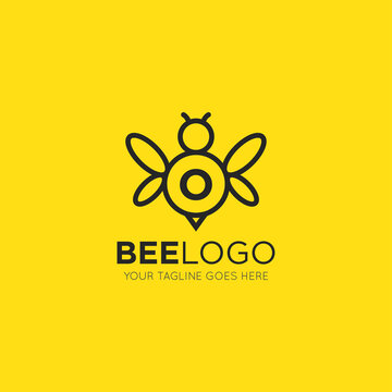 initial o letter bee logo vector illustration design template