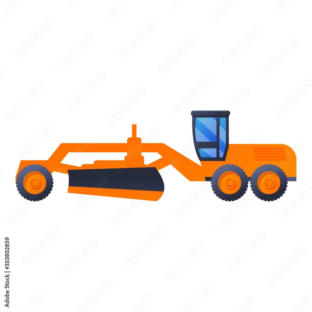 Aufkleber truck grader machine icon. cartoon of truck grader machine vector icon for web design isolated on wh