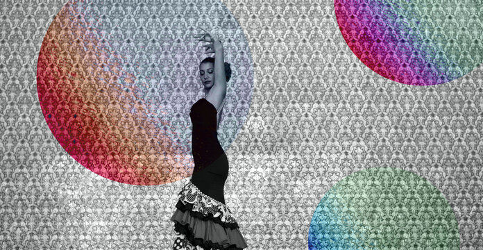 ,the beautiful Spanish dancing flamenco