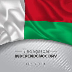 Madagascar happy independence daygreeting card, banner vector illustration