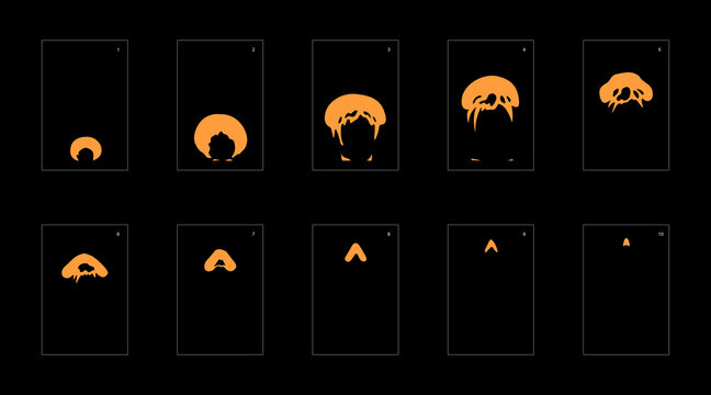 Dust explosion effect. Explosion Animation effect. Animation Sprite sheet for games, cartoon or animation. vector style animation effect 1135.