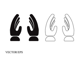 Hand icon,editable stroke vector illustration eps10
