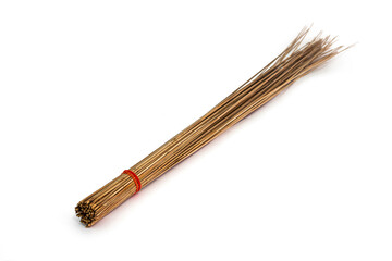 Broom Of the ancient people of Thailand isolated on White Background.