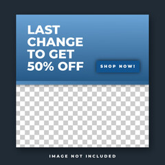 Fashion sale for social media feed template. Social media template vector illustration. Promotion banner template