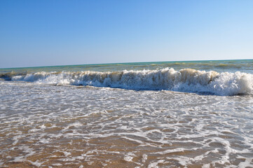 Sandy beach on the Mediterranean coast.
