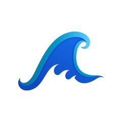 simple  modern wave water logo vector template